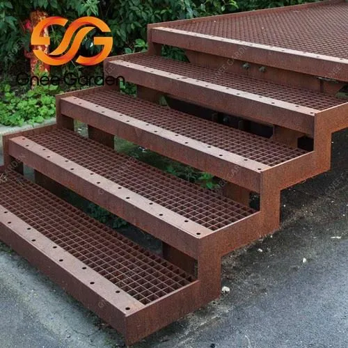 corten steel metal stairs outdoor