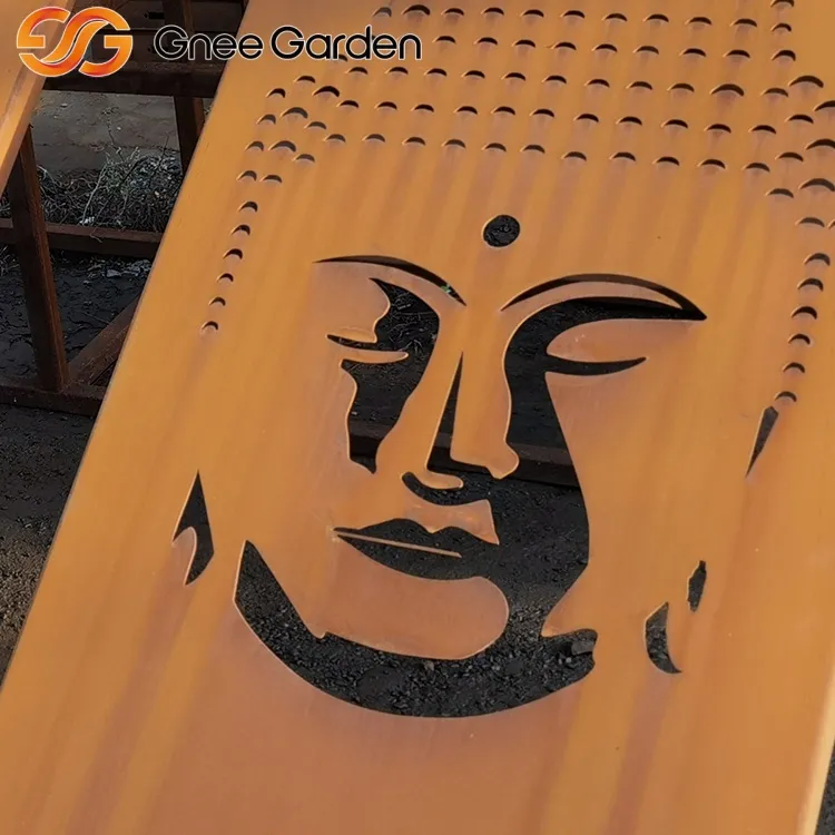 Corten Garden Decoration Buddha ekran