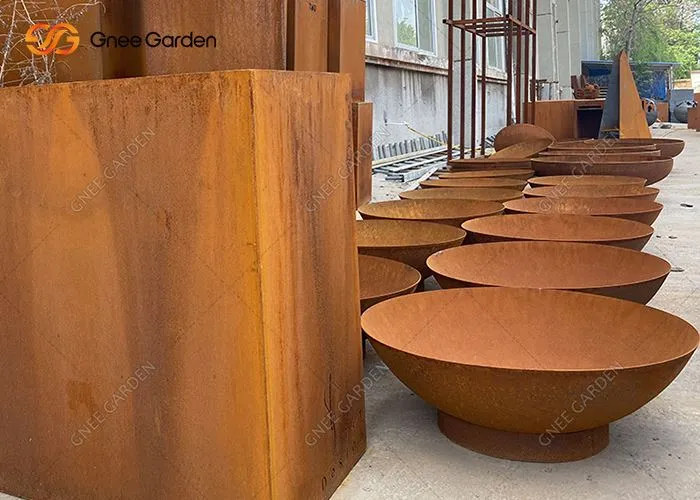 Corten Steel Curved Fire Bowl