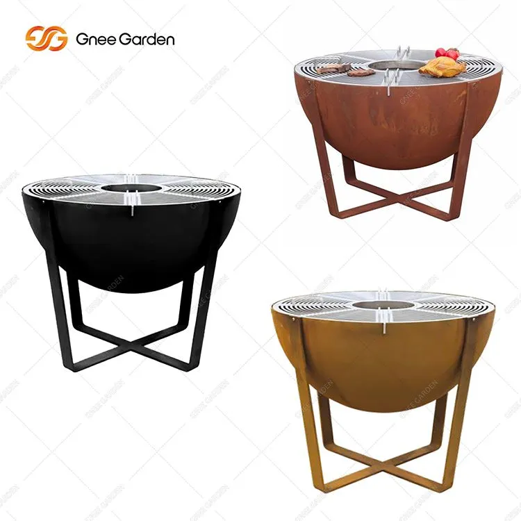 Corten Steel Large Fire Bowl BBQ za kampovanje na otvorenom