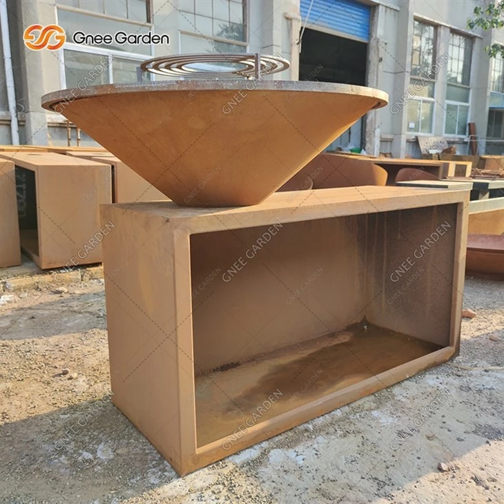 Corten Steel Qutdoor Kitchen Fire Pit Grill Roštilj