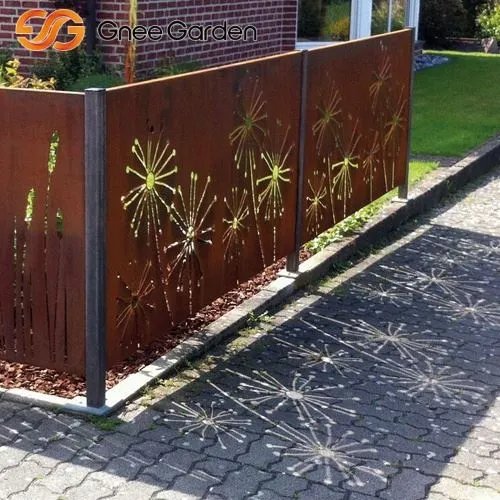 Vrt Corten Steel Screen Dizajn maslačka