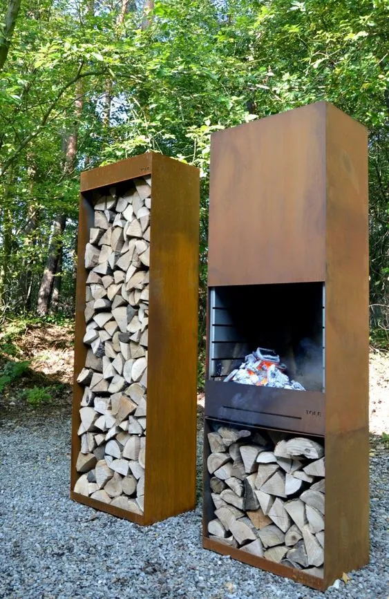 Rustikalni vanjski grijač Corten Steel Kamin