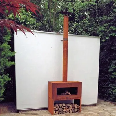 Corten Steel Garden Vanjski kamin za skladištenje drva